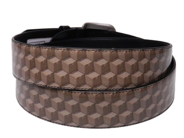 MAN'S BELT BEIGE COLOR GEOMETRIC 3D FANTASY MADE OF LORRY TARPAULIN. - Paul Meccanico