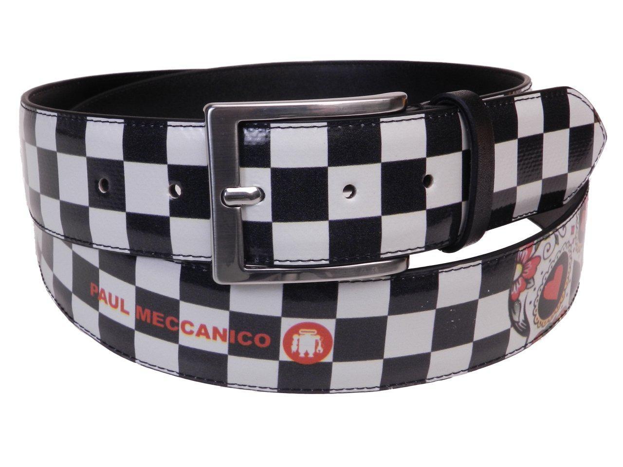 MAN'S BELT BLACK AND WHITE CHESS FANTASY MADE OF LORRY TARPAULIN. - Unique Pieces Paul Meccanico