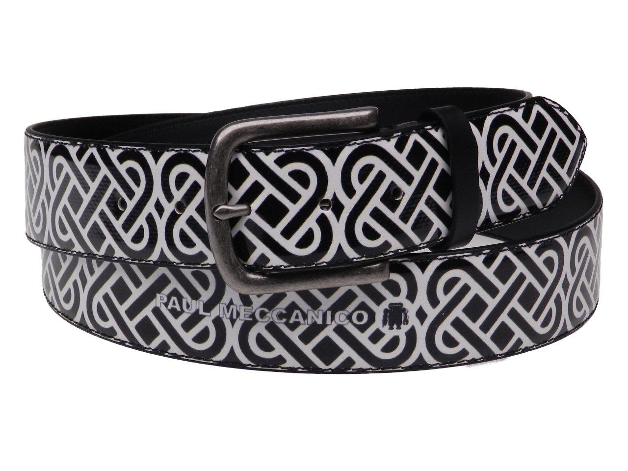 MAN'S BELT BLACK AND WHITE COLOURS WITH WEAVING PATTERN MADE OF LORRY TARPAULIN. - Paul Meccanico