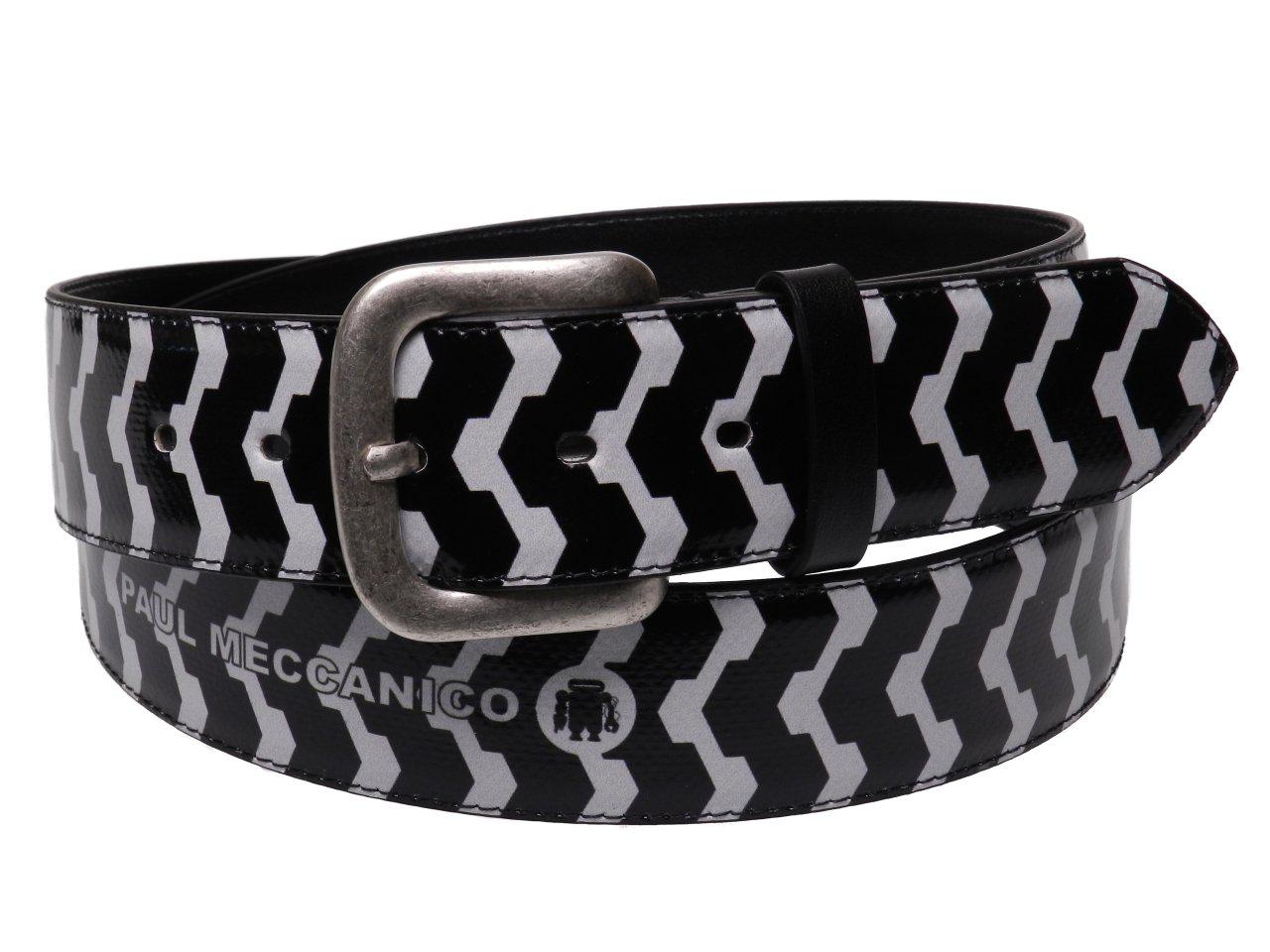 MAN'S BELT BLACK AND WHITE FANTASY MADE OF LORRY TARPAULIN. - Paul Meccanico