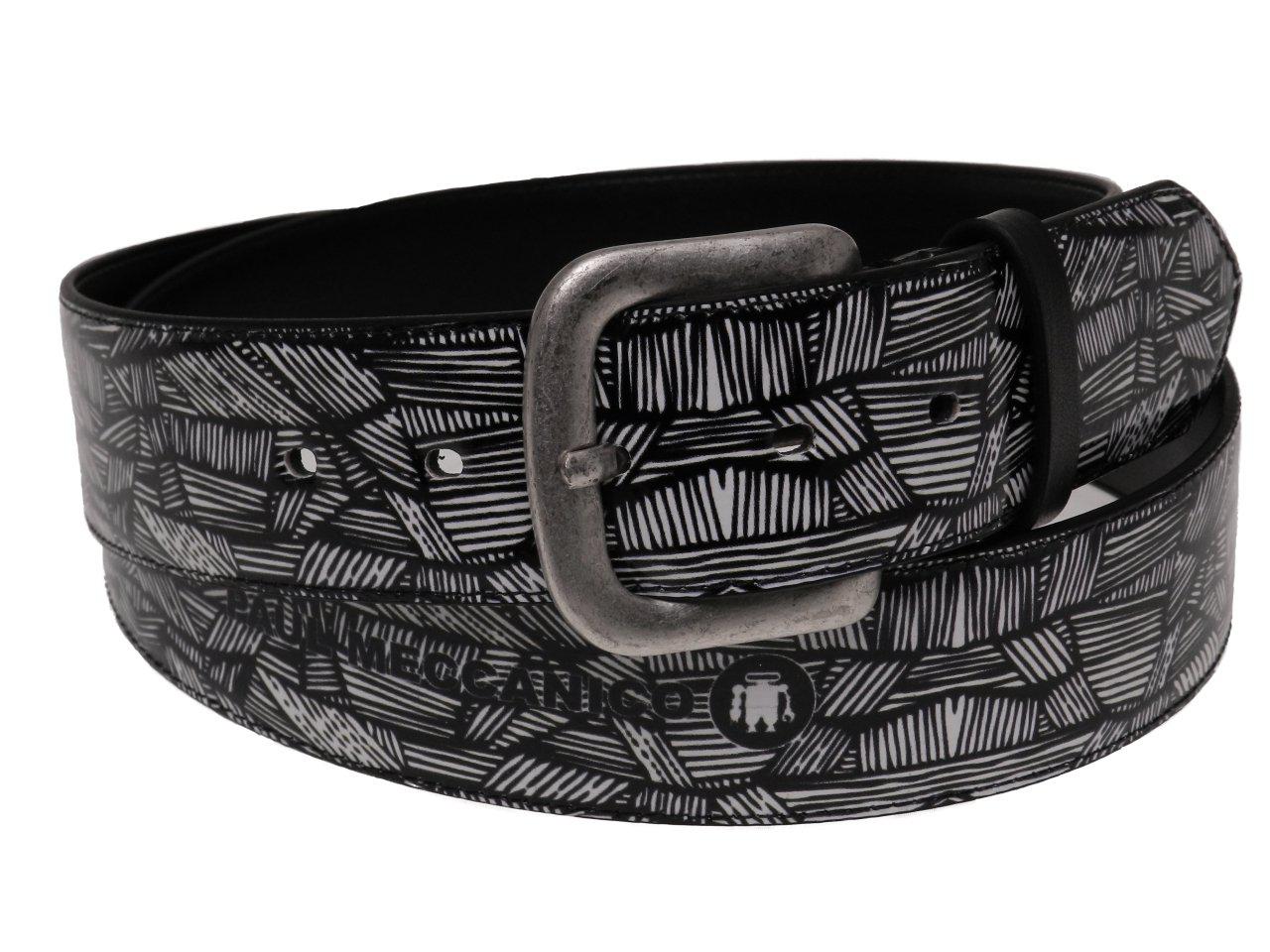 MAN'S BELT BLACK AND WHITE FANTASY MADE OF LORRY TARPAULIN. - Paul Meccanico