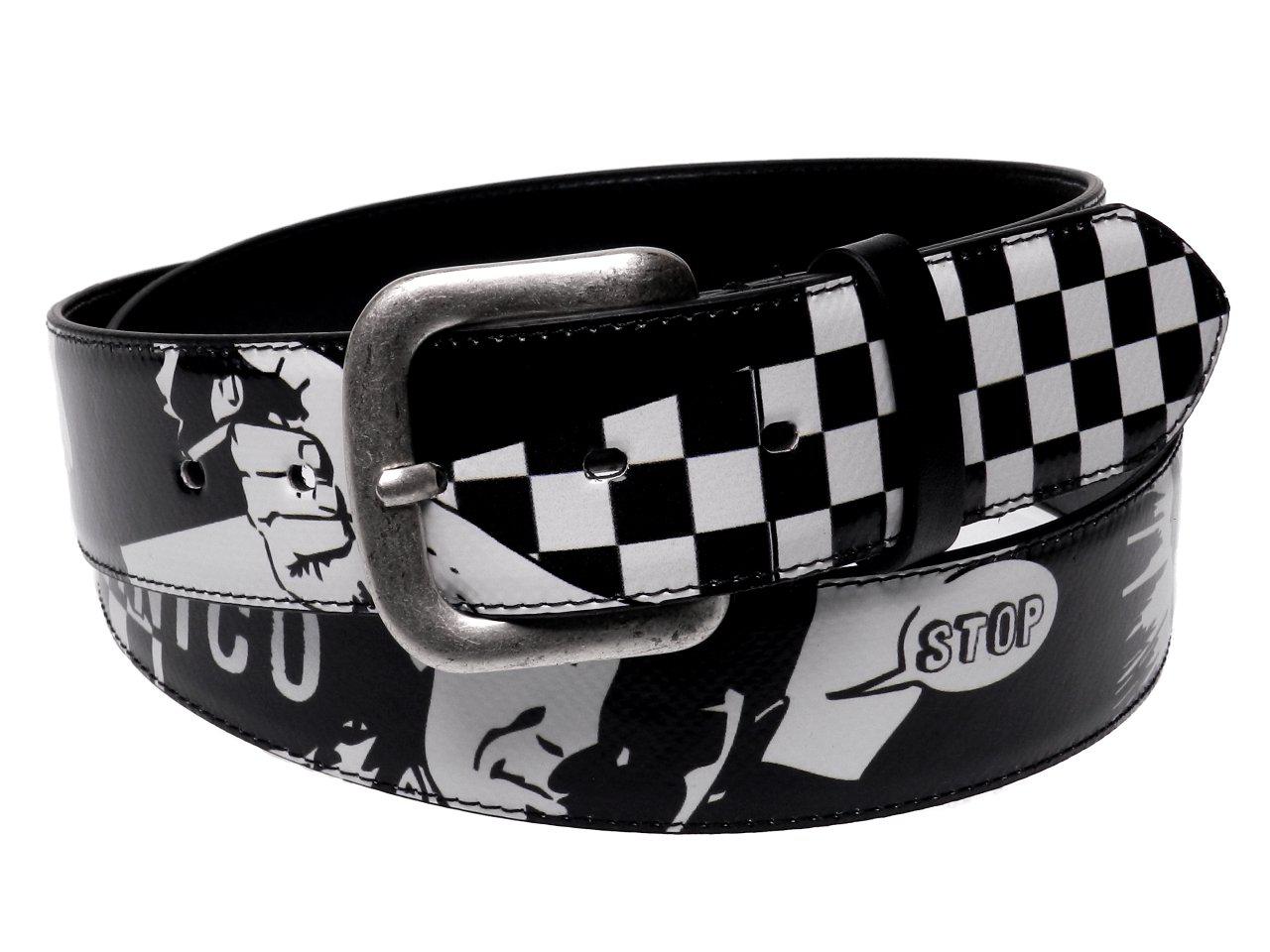 MAN'S BELT BLACK AND WHITE MADE OF LORRY TARPAULIN. - Paul Meccanico