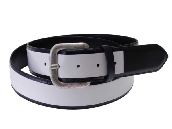 MAN'S BELT BLACK AND WHITE MADE OF LORRY TARPAULIN. - Paul Meccanico