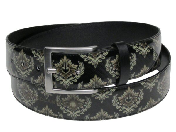 MAN'S BELT BLACK COLOUR MAJOLICA FANTASY MADE OF LORRY TARPAULIN. - Unique Pieces Paul Meccanico