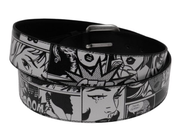 MAN'S BELT BLACK & WHITE CARTOON STYLE MADE OF LORRY TARPAULIN. - Paul Meccanico