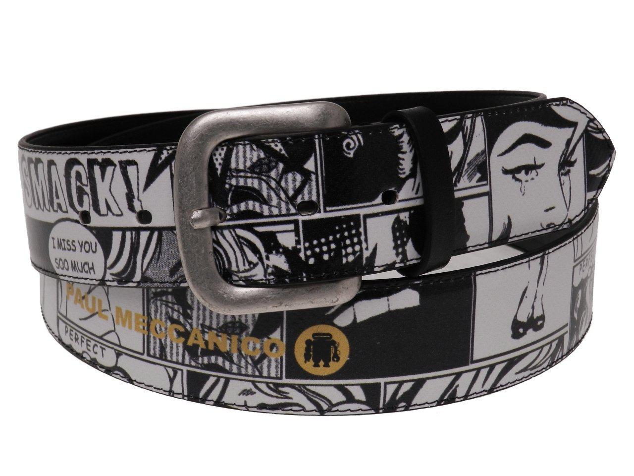MAN'S BELT BLACK & WHITE CARTOON STYLE MADE OF LORRY TARPAULIN. - Paul Meccanico