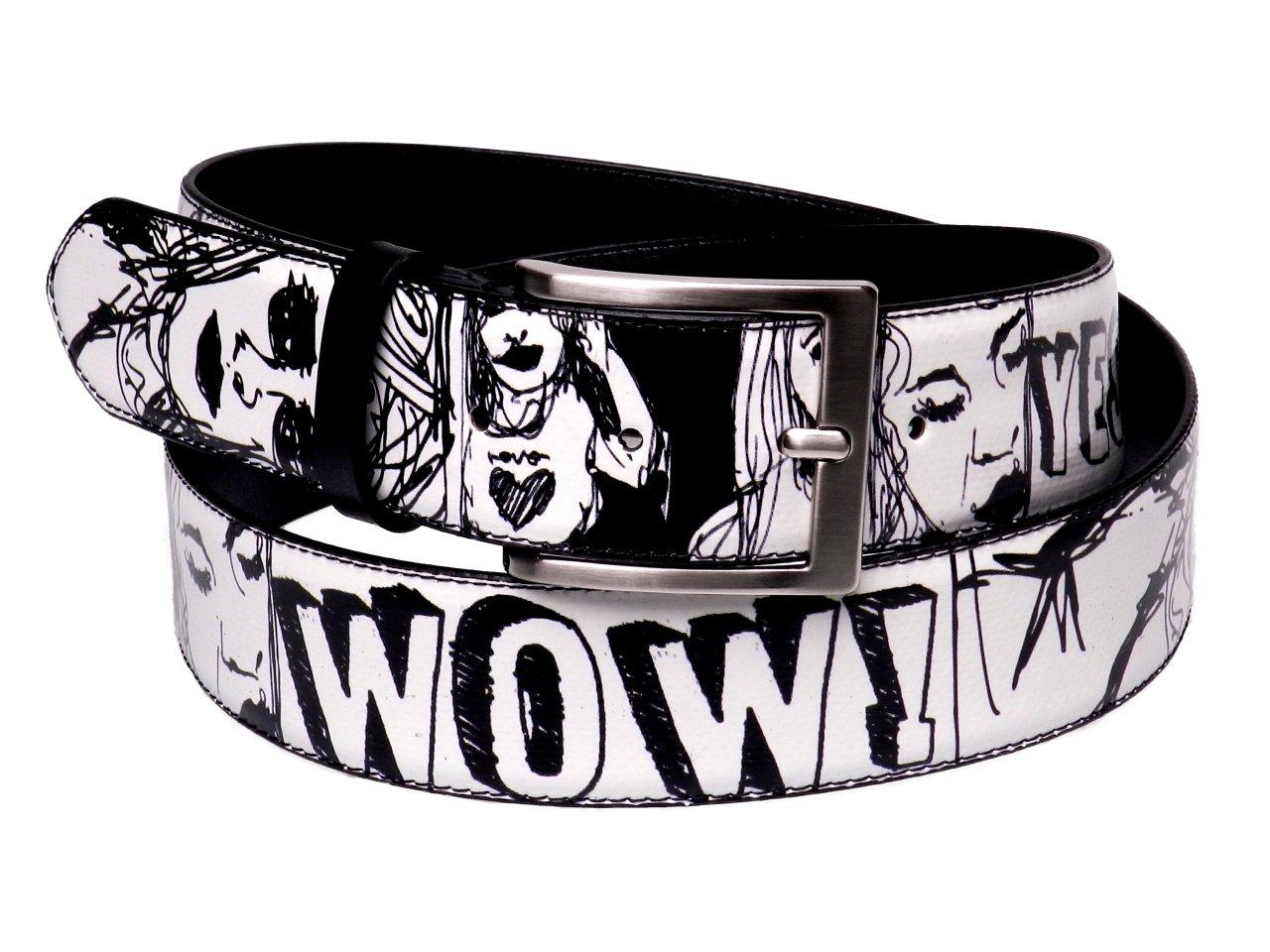 MAN'S BELT BLACK & WHITE COLOURS CARTOON STYLE MADE OF LORRY TARPAULIN. - Paul Meccanico