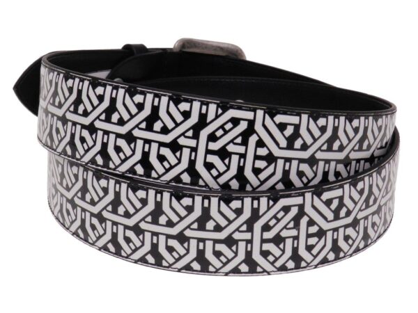 MAN'S BELT BLACK & WHITE MADE OF LORRY TARPAULIN. - Paul Meccanico