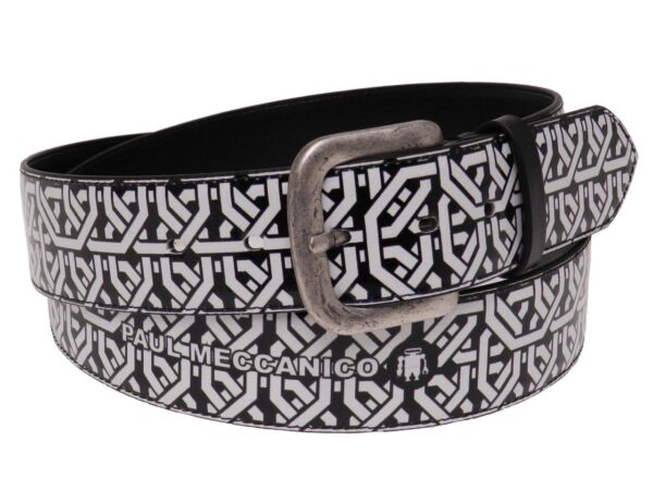 MAN'S BELT BLACK & WHITE MADE OF LORRY TARPAULIN. - Paul Meccanico