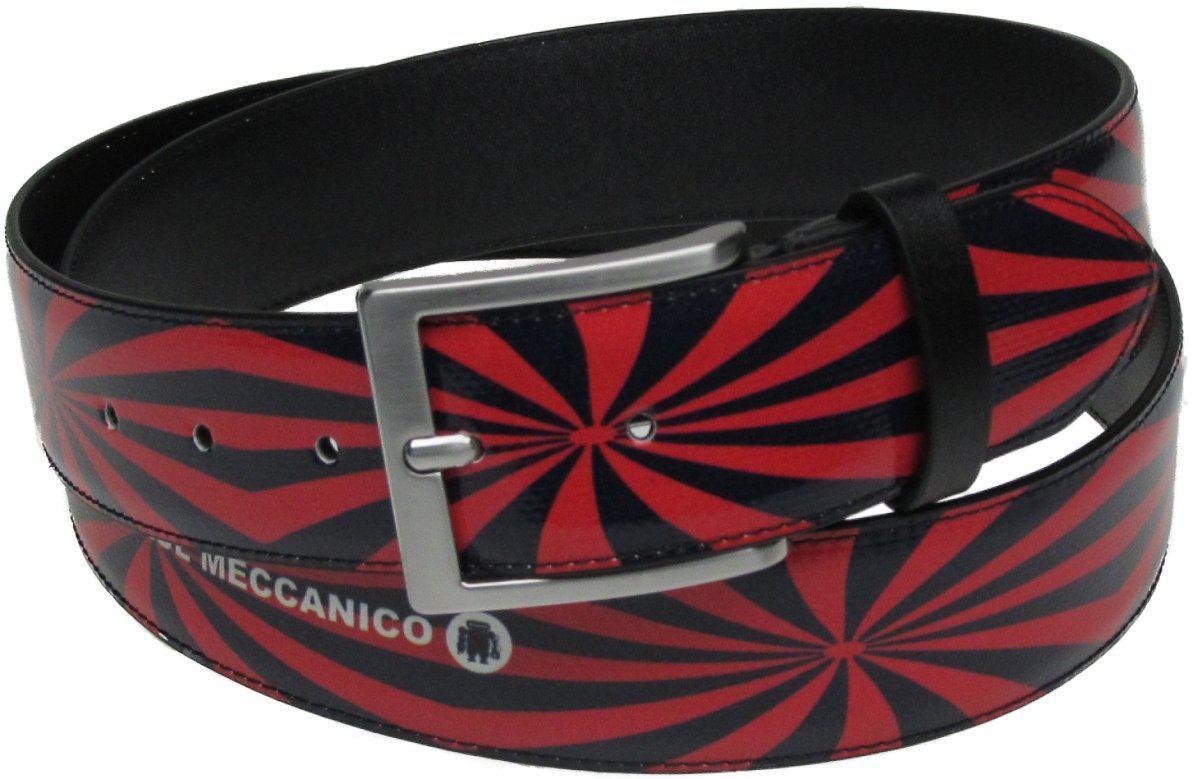 MAN'S BELT BLUE AND RED COLOURS OPTICAL FANTASY MADE OF LORRY TARPAULIN. - Unique Pieces Paul Meccanico