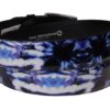 MAN'S BELT BLUE AND WHITE COLOURS TIE DYE FANTASY MADE OF LORRY TARPAULIN. - Paul Meccanico