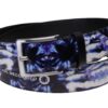 MAN'S BELT BLUE AND WHITE COLOURS TIE DYE FANTASY MADE OF LORRY TARPAULIN. - Paul Meccanico