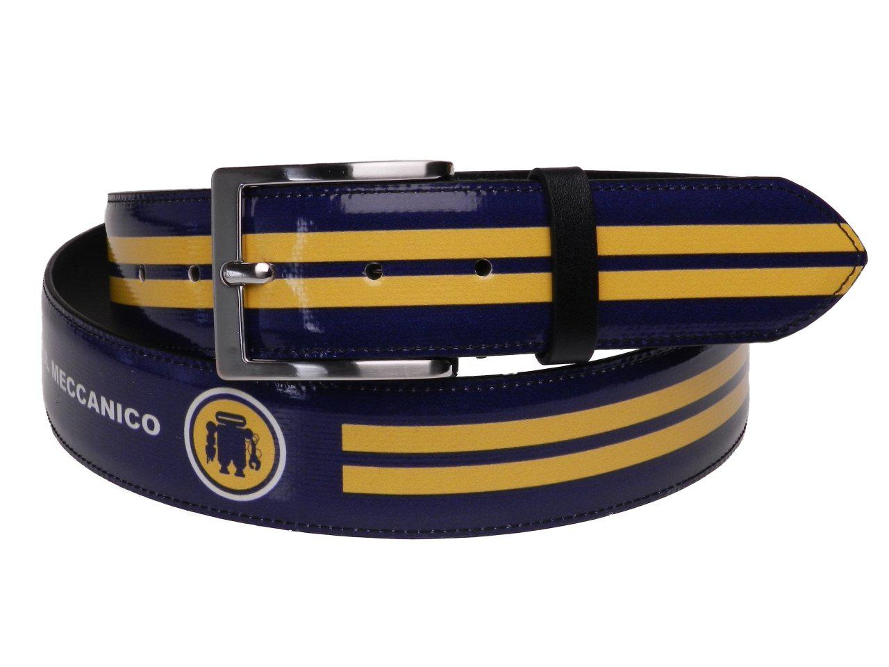 MAN'S BELT BLUE AND YELLOW COLOURS MADE OF LORRY TARPAULIN. - Paul Meccanico