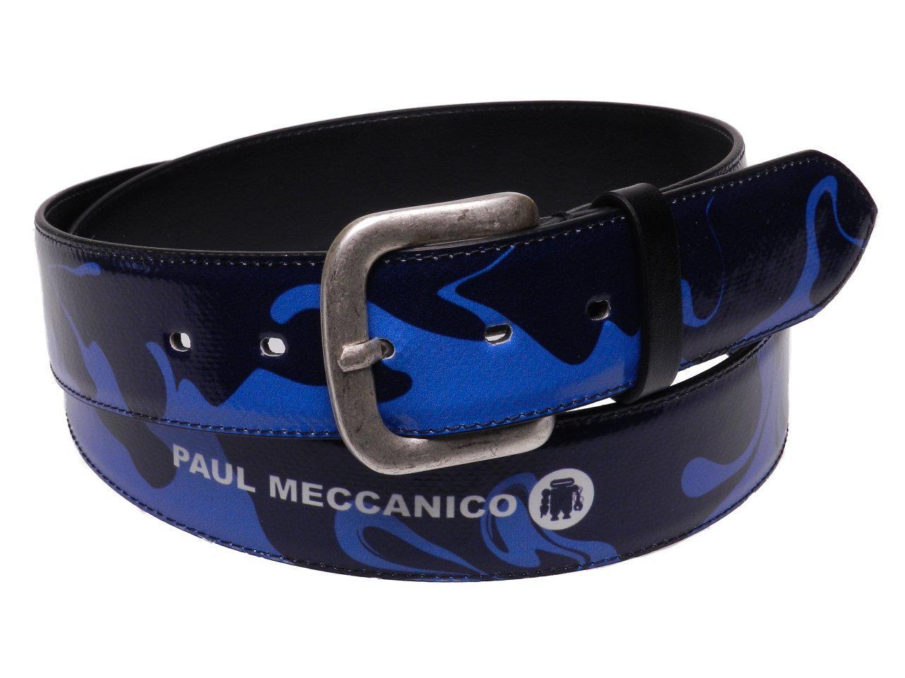 MAN'S BELT BLUE COLOUR ABSTRACT FANTASY MADE OF LORRY TARPAULIN. - Paul Meccanico