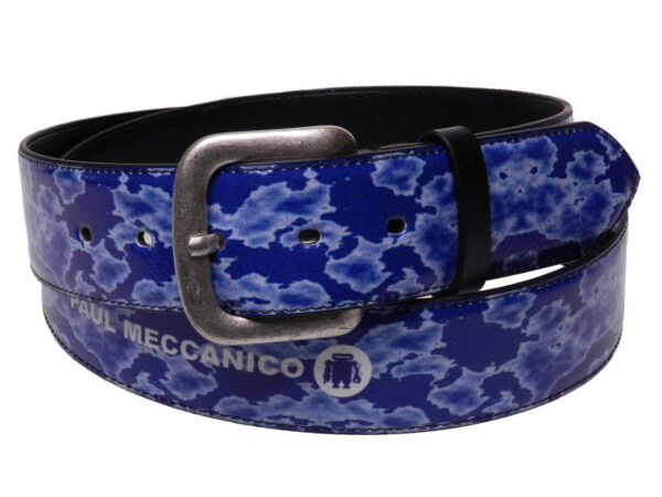 MAN'S BELT BLUE COLOUR TIE DYE FANTASY. - Paul Meccanico