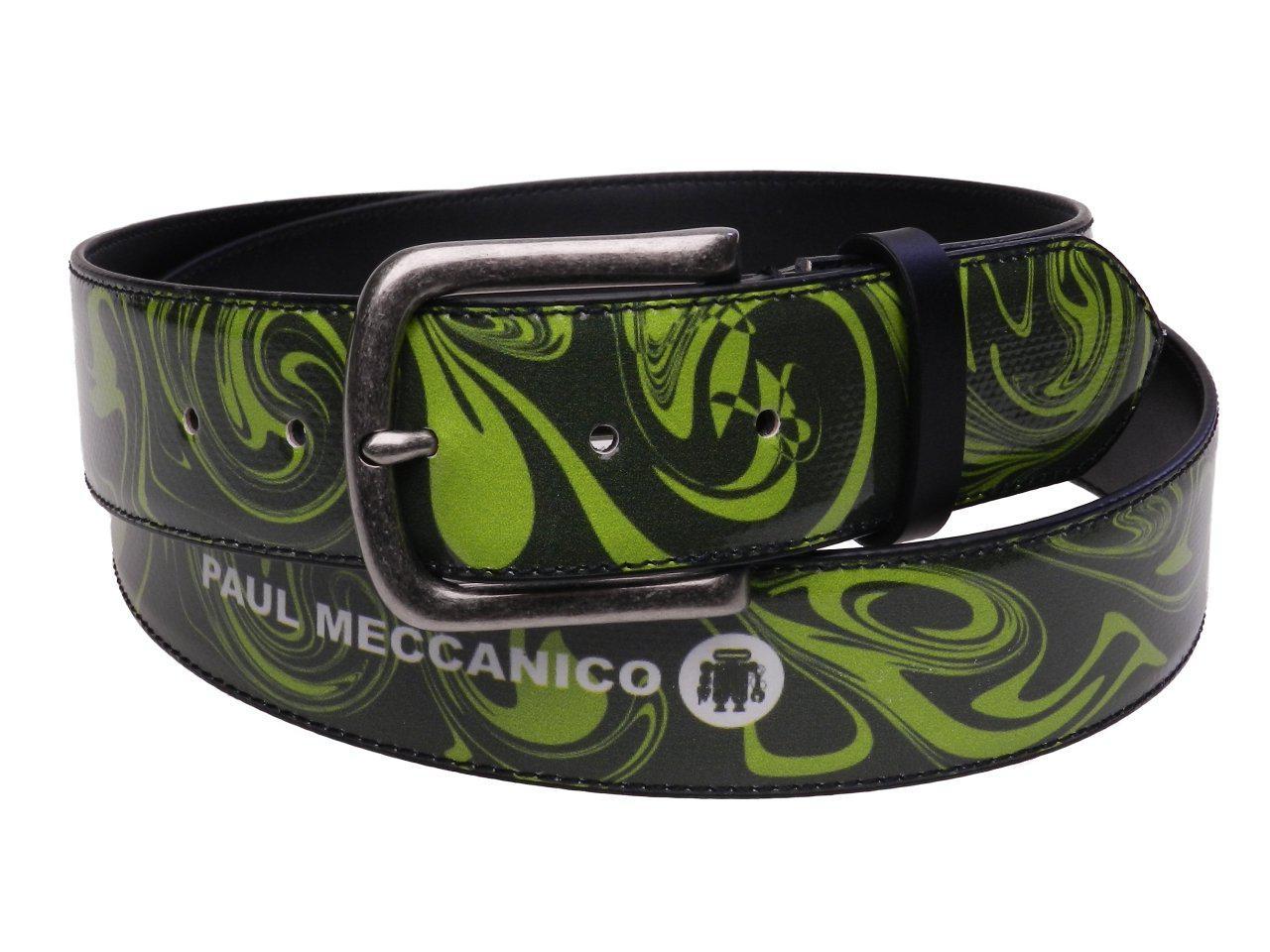 MAN'S BELT GREEN COLOUR ABSTRACT FANTASY MADE OF LORRY TARPAULIN. - Paul Meccanico