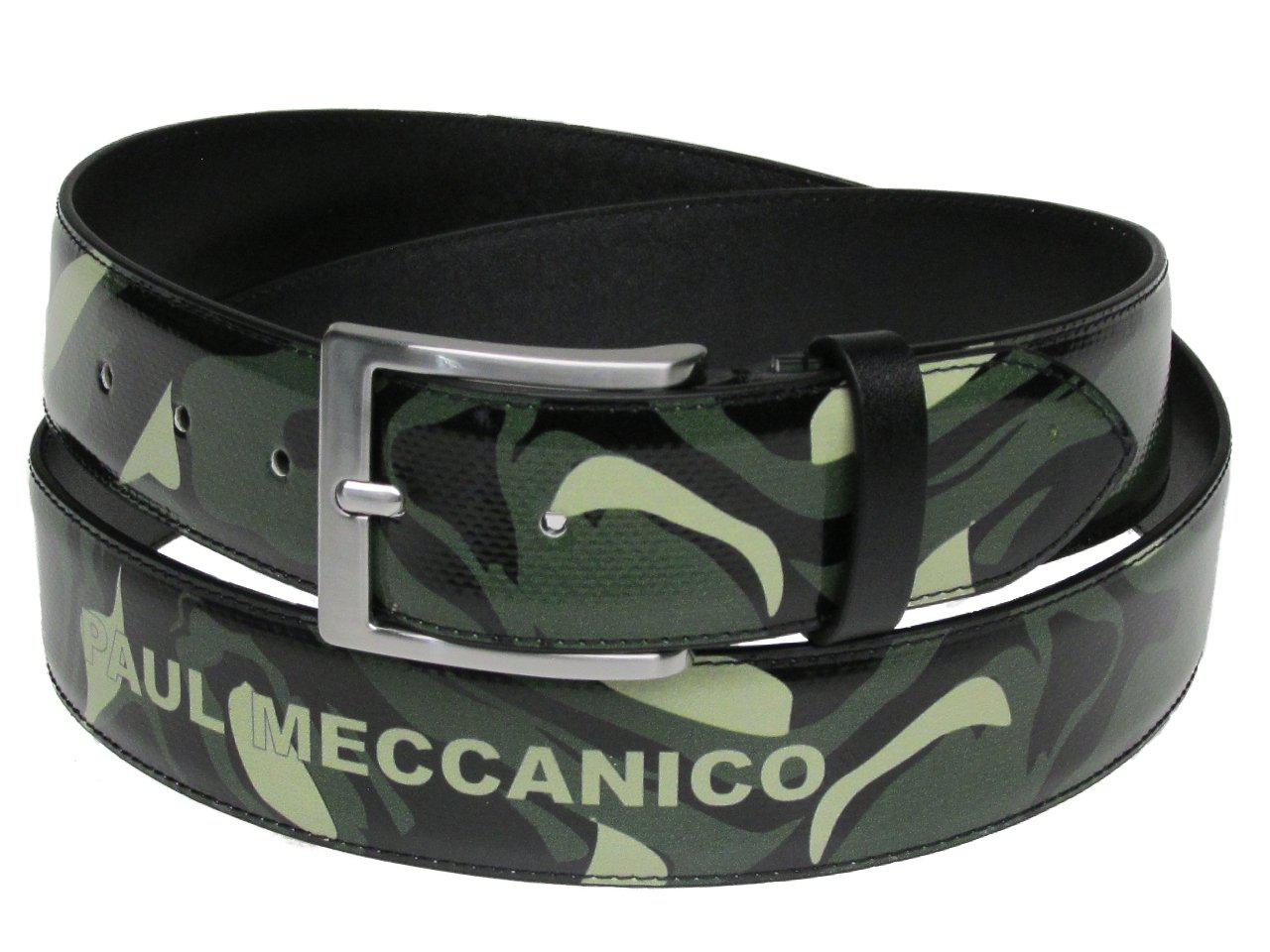 MAN'S BELT GREEN COLOUR CAMOUFLAGE FANTASY MADE OF LORRY TARPAULIN. - Unique Pieces Paul Meccanico