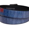 MAN'S BELT JEANS EFFECT "PRIVATE ZONE PM" MADE OF LORRY TARPAULIN. - Paul Meccanico