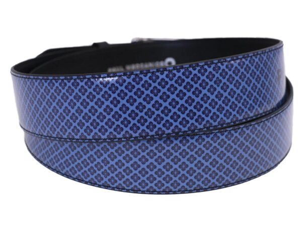 MAN'S BELT LIGHT BLUE COLOUR MINIMAL FANTASY MADE OF LORRY TARPAULIN. - Unique Pieces Paul Meccanico