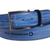 MAN'S BELT LIGHT BLUE WITH EFFECT JEANS MADE OF LORRY TARPAULIN. - Paul Meccanico