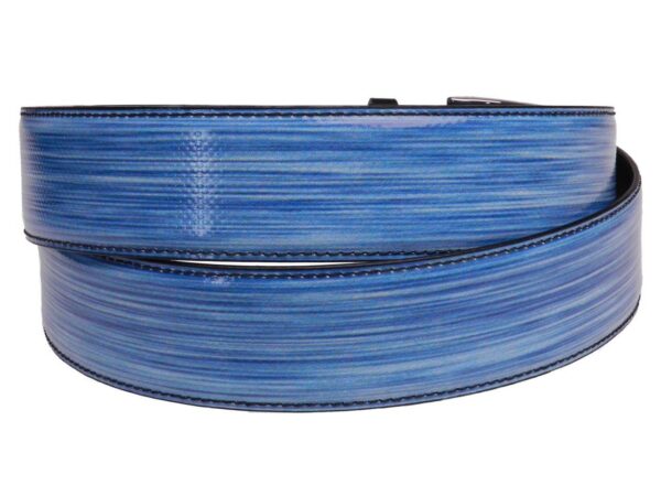 MAN'S BELT LIGHT BLUE WITH EFFECT JEANS MADE OF LORRY TARPAULIN. - Paul Meccanico