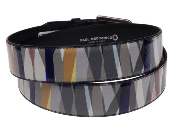 MAN'S BELT MULTICOLOR GEOMETRIC FANTASY MADE OF LORRY TARPAULIN. - Paul Meccanico