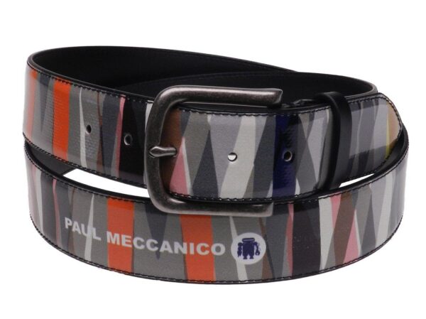 MAN'S BELT MULTICOLOR GEOMETRIC FANTASY MADE OF LORRY TARPAULIN. - Paul Meccanico