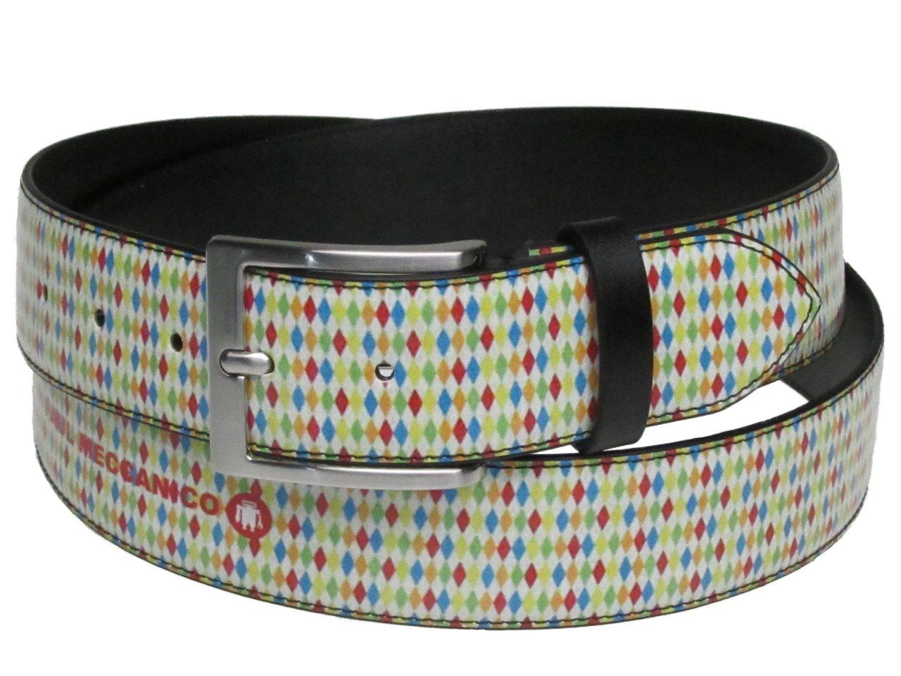 MAN'S BELT MULTICOLOR GEOMETRIC FANTASY MADE OF LORRY TARPAULIN. - Unique Pieces Paul Meccanico
