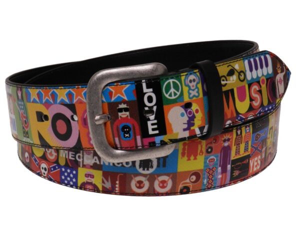 MAN'S BELT OR WOMAN'S BELT MULTICOLOR POP ART STYLE MADE OF LORRY TARPAULIN. - Paul Meccanico