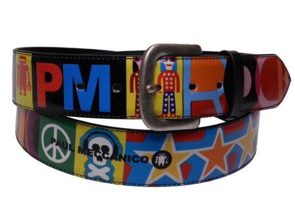 MAN'S BELT OR WOMAN'S BELT MULTICOLOR WITH POP ART FANTASY. - Paul Meccanico