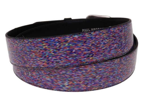 MAN'S BELT OR WOMAN'S BELT VIOLET AND ELECTRIC BLUE DIGITAL PIXEL NOISE FANTASY. - Paul Meccanico