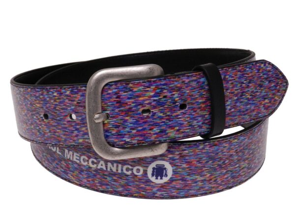 MAN'S BELT OR WOMAN'S BELT VIOLET AND ELECTRIC BLUE DIGITAL PIXEL NOISE FANTASY. - Paul Meccanico