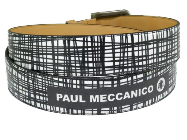 MAN'S BELT PAUL MECCANICO. BLACK AND WHITE FANTASY. - Paul Meccanico