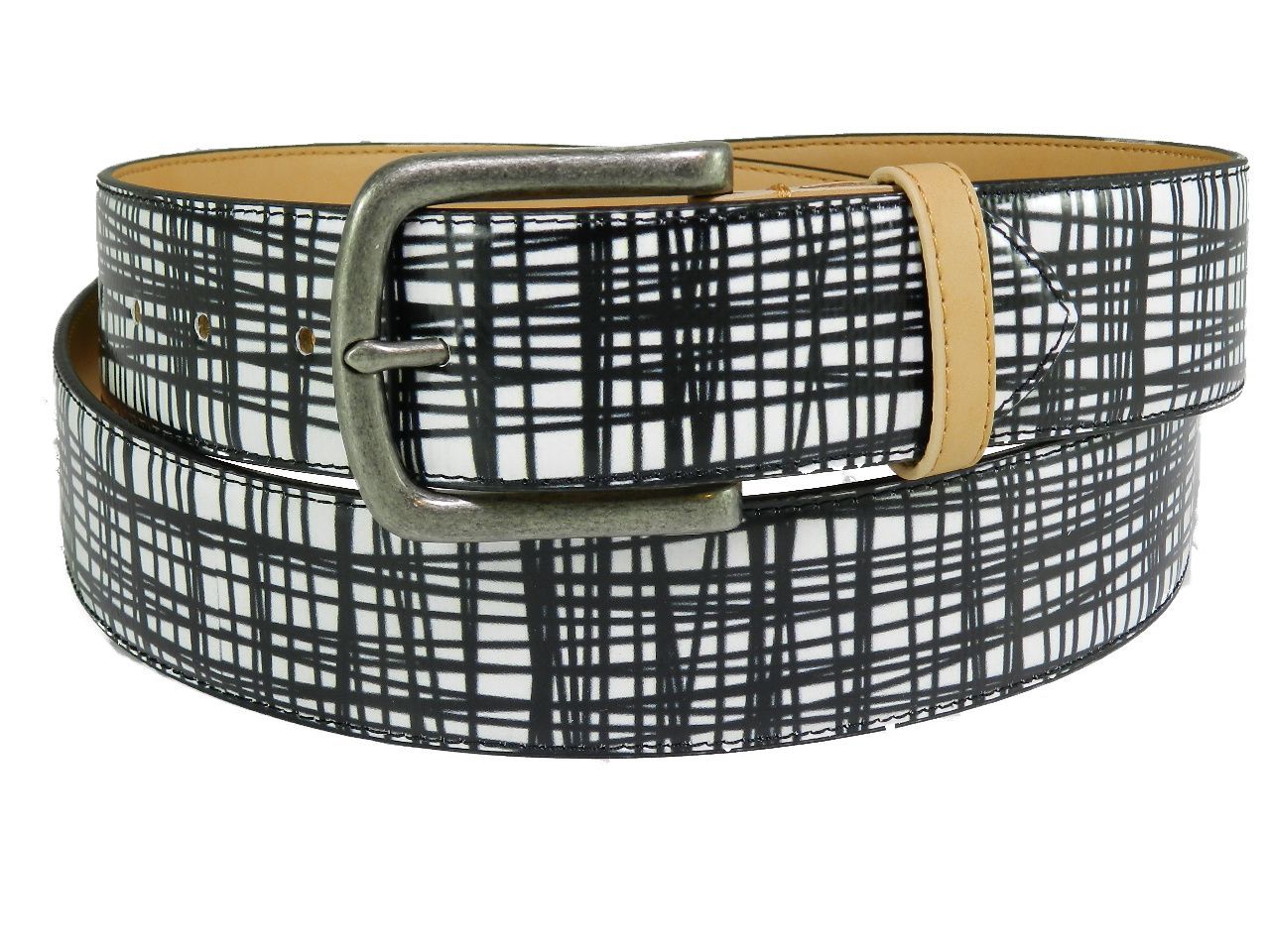 MAN'S BELT PAUL MECCANICO. BLACK AND WHITE FANTASY. - Paul Meccanico