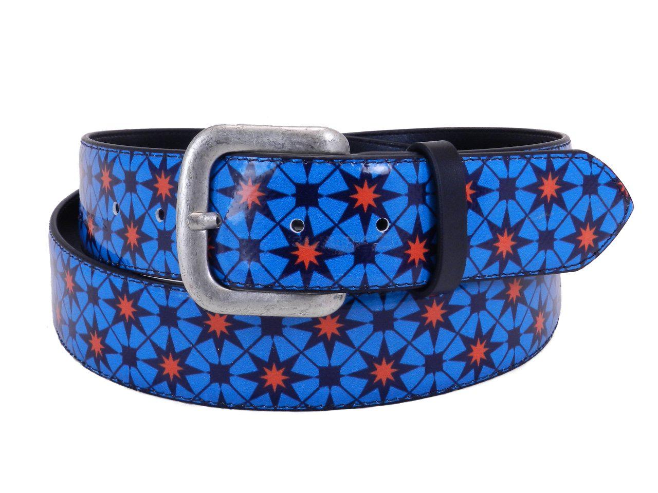 MAN'S BELT PAUL MECCANICO BLUE COLOUR WITH STARS - Paul Meccanico