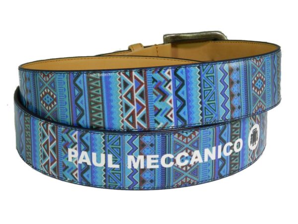 MAN'S BELT PAUL MECCANICO. COLOUR BLUE ETHNIC FANTASY. - Paul Meccanico