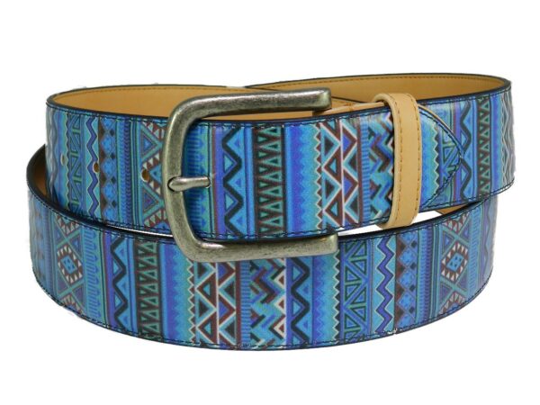 MAN'S BELT PAUL MECCANICO. COLOUR BLUE ETHNIC FANTASY. - Paul Meccanico