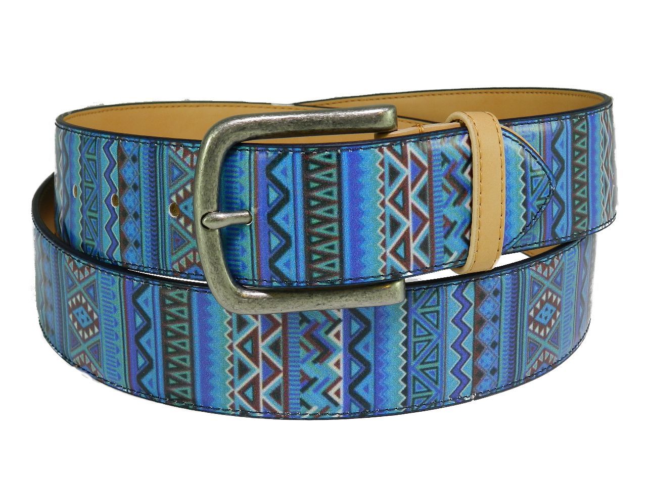 MAN'S BELT PAUL MECCANICO. COLOUR BLUE ETHNIC FANTASY. - Paul Meccanico