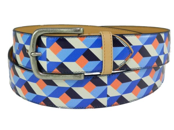 MAN'S BELT PAUL MECCANICO. MULTICOLOR GEOMETRIC FANTASY. - Paul Meccanico