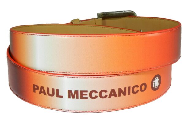 MAN'S BELT PAUL MECCANICO. ORANGE COLOUR WITH SHADED FANTASY. - Paul Meccanico