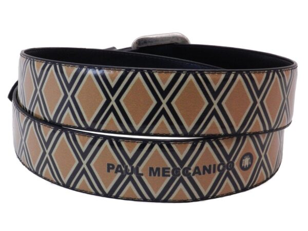 MAN'S BELT PAUL MECCANICO RHOMBUS FANTASY BEIGE COLOUR - Paul Meccanico