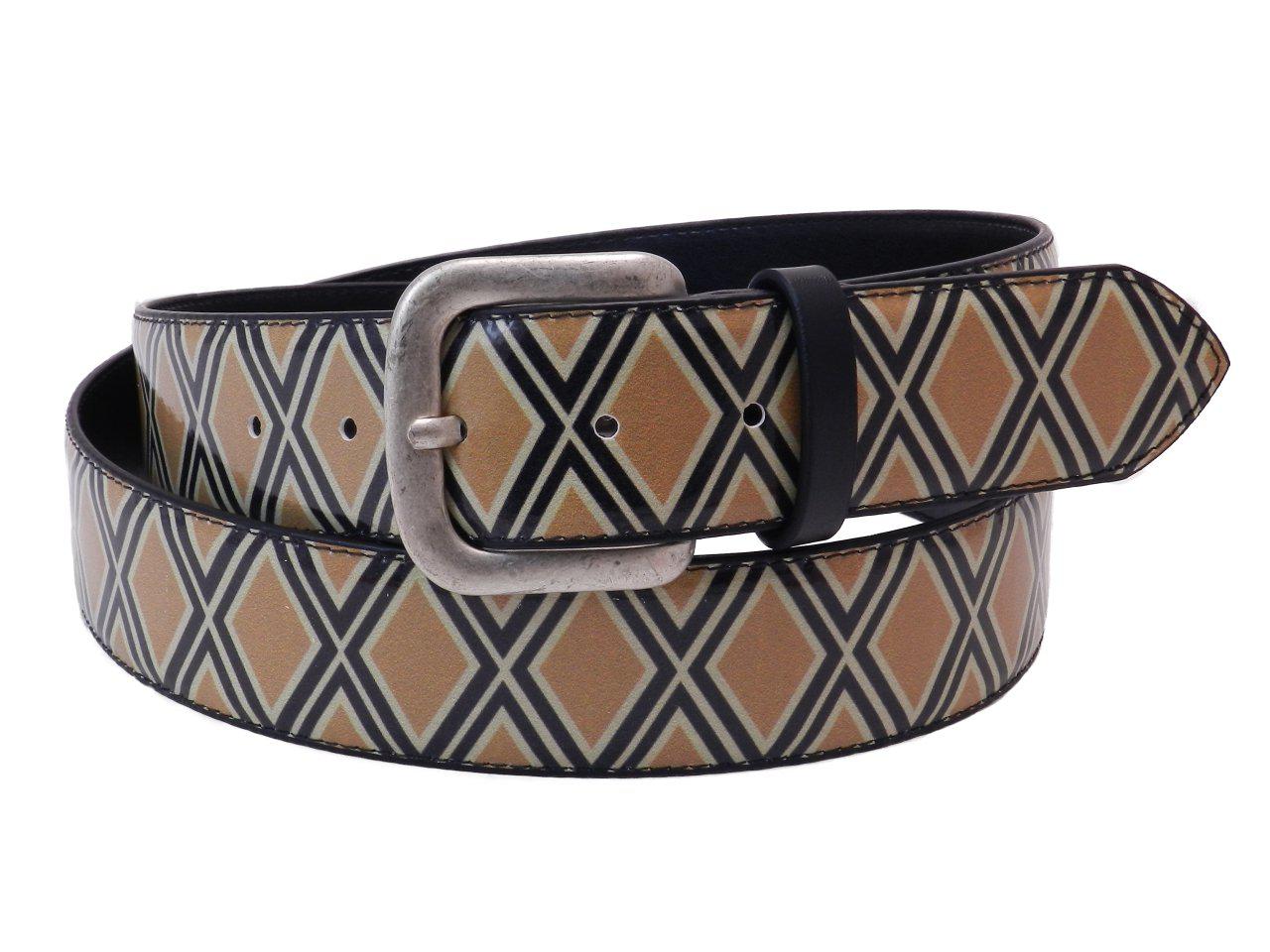 MAN'S BELT PAUL MECCANICO RHOMBUS FANTASY BEIGE COLOUR - Paul Meccanico