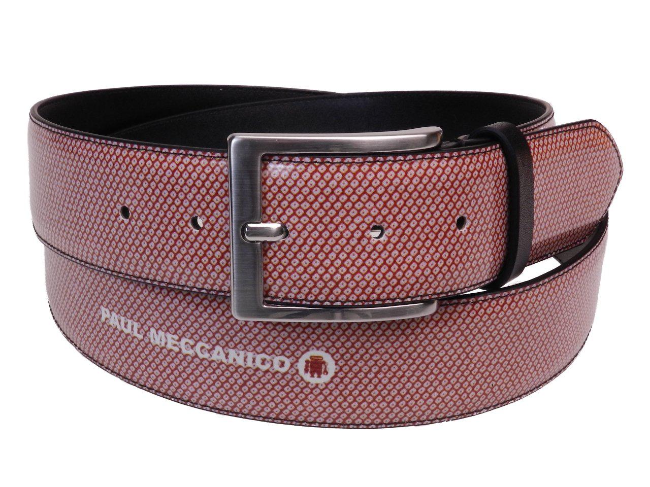 MAN'S BELT RED AND WHITE COLOURS MADE OF LORRY TARPAULIN. - Paul Meccanico