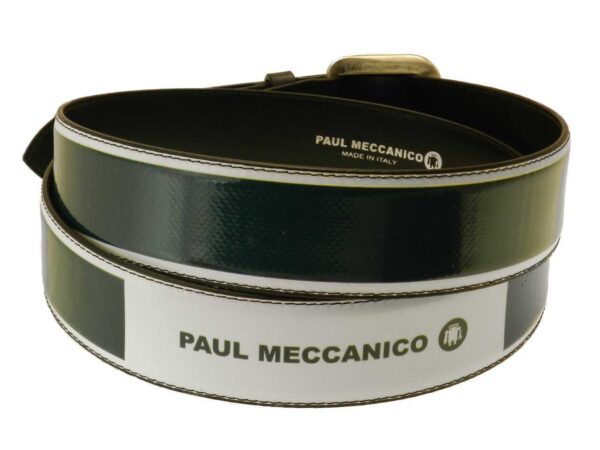 MAN'S BELT WHITE AND DARK GREEN COLOURS. - Paul Meccanico