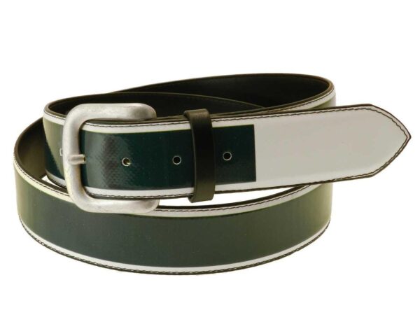 MAN'S BELT WHITE AND DARK GREEN COLOURS. - Paul Meccanico