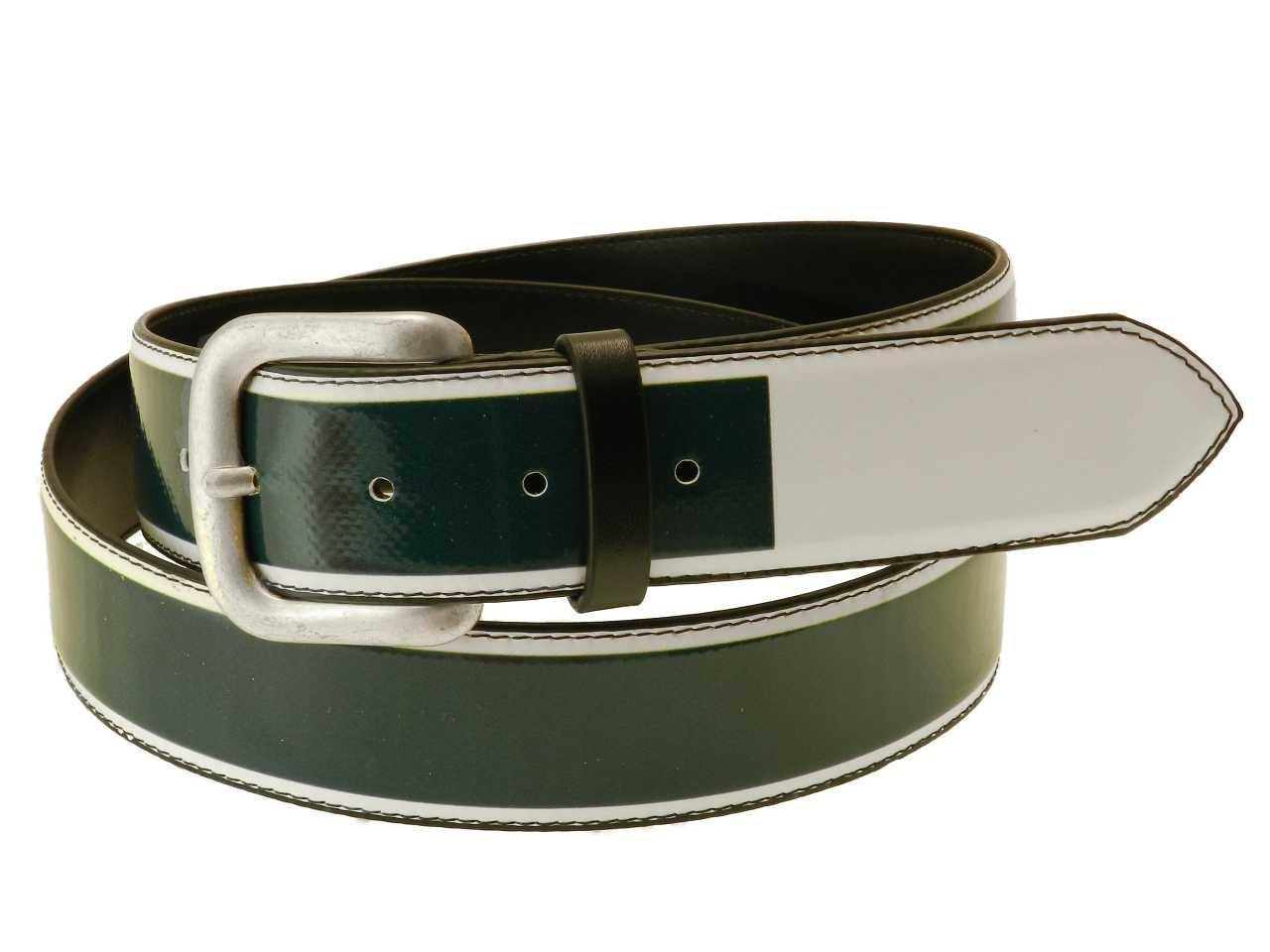 MAN'S BELT WHITE AND DARK GREEN COLOURS. - Paul Meccanico