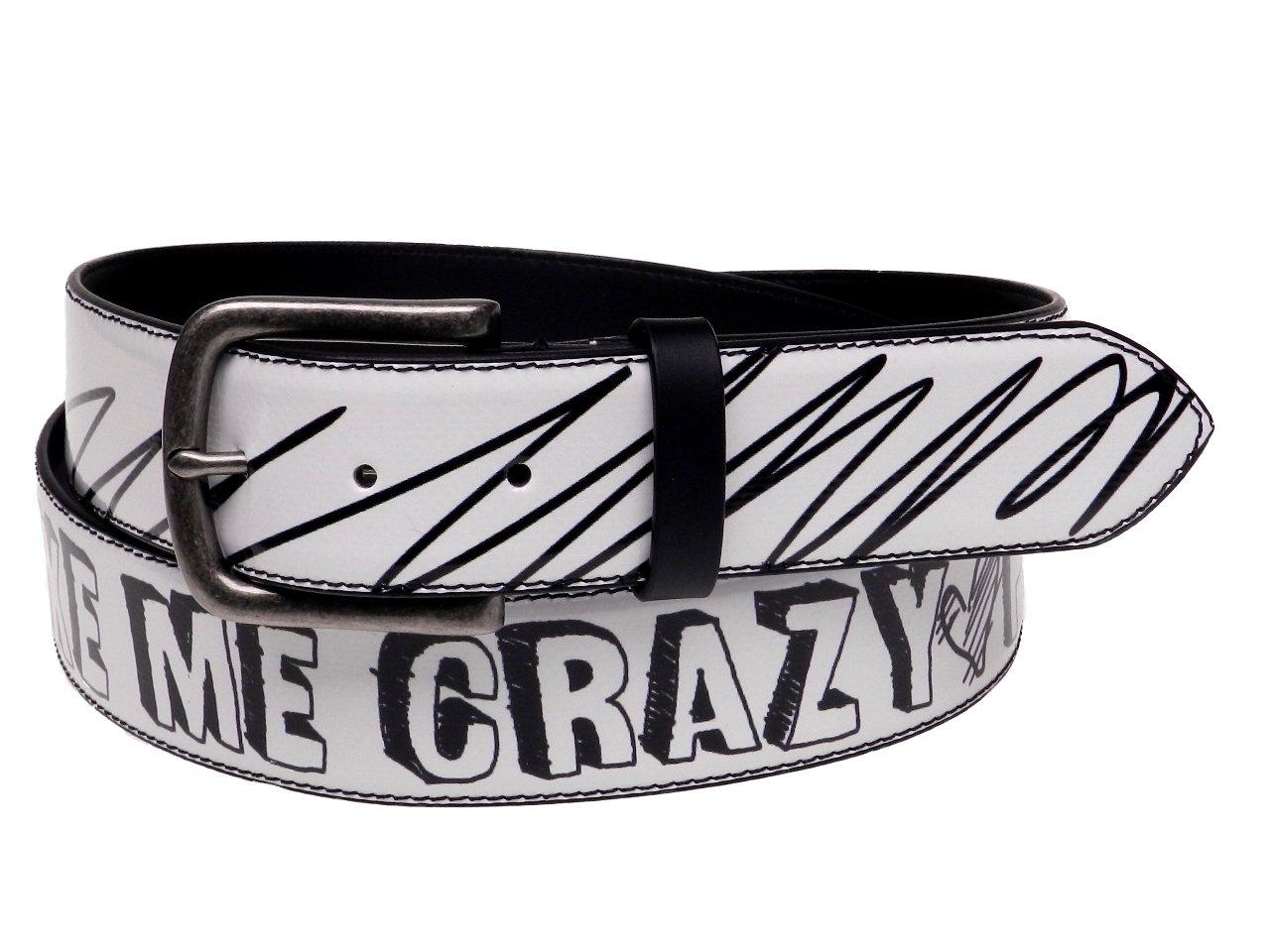 MAN'S BELT WHITE "YOU MAKE ME CRAZY" - Paul Meccanico