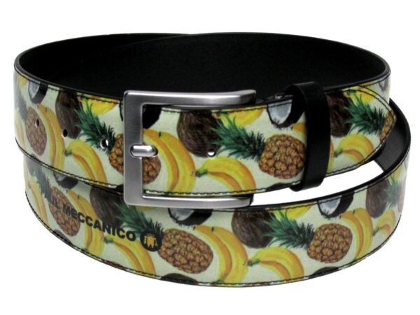 MAN'S BELT WITH FRUIT PRINT MADE OF LORRY TARPAULIN. - Unique Pieces Paul Meccanico