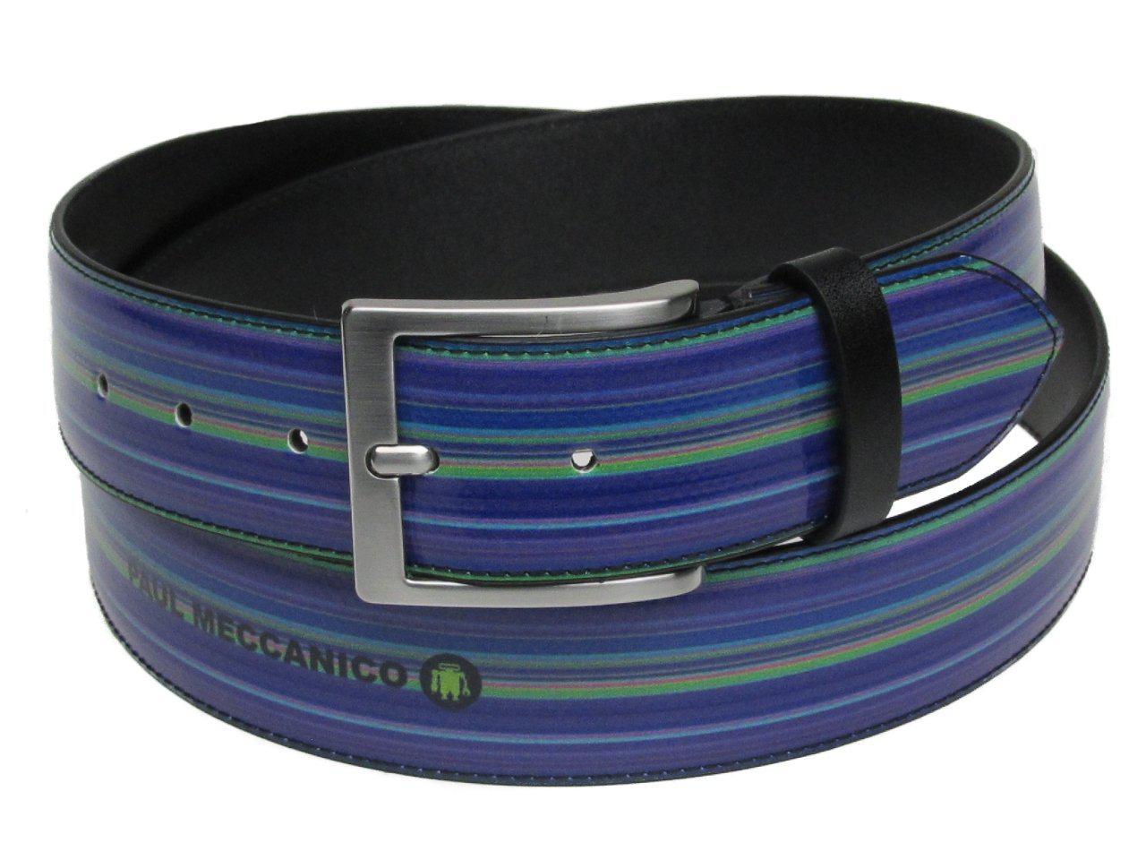 MAN'S BELT WITH SHADED LINES MADE OF LORRY TARPAULIN. - Paul Meccanico