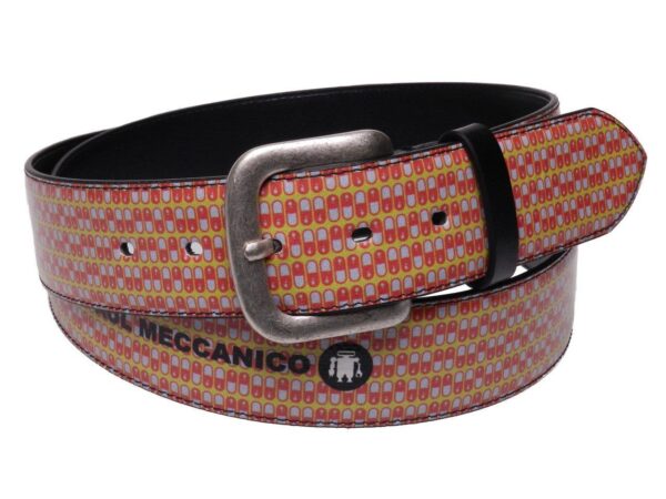 MAN'S BELT YELLOW AND RED MADE OF LORRY TARPAULIN. - Unique Pieces Paul Meccanico